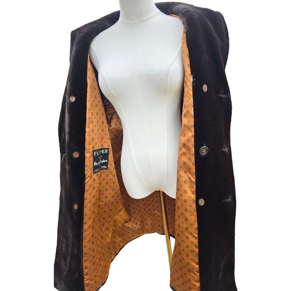 Russell Taylor Flipper vintage 80 Faux Fur Double Breasted Coat Luxury Glam‎ - Picture 11 of 14